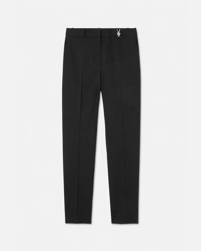 Versace Medusa 03995 CrocJacquard Pants Black Women Suits