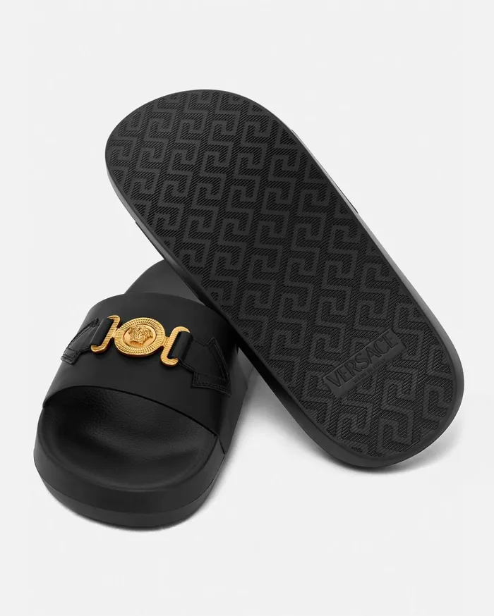 Versace Medusa Biggie Slides Black Men Sandals and Sliders