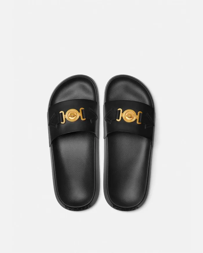 Versace Medusa Biggie Slides Black Men Sandals and Sliders