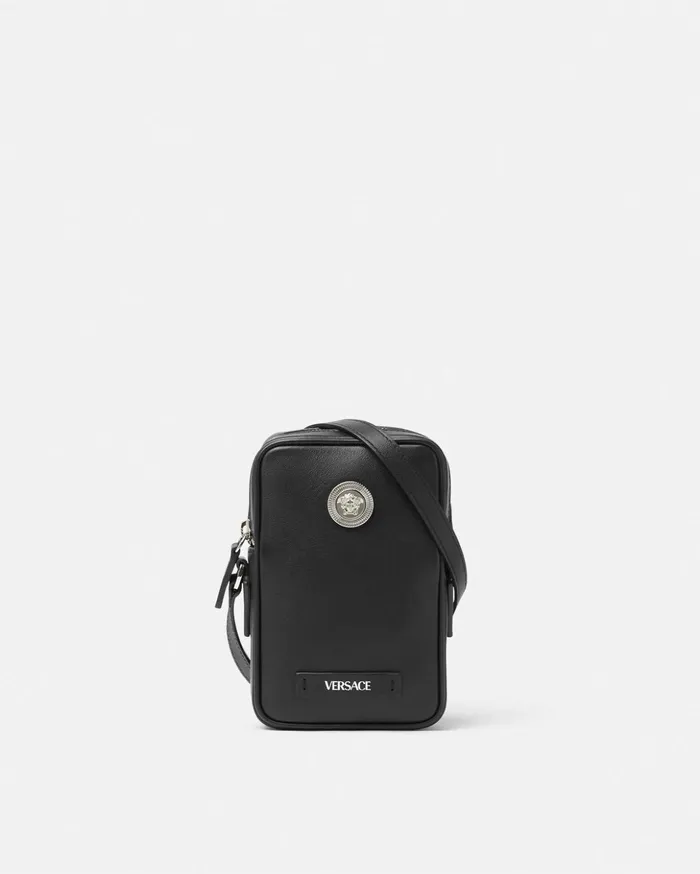 Versace Medusa Biggie Small Crossbody Bag Blacksilver Men Medusa Biggie