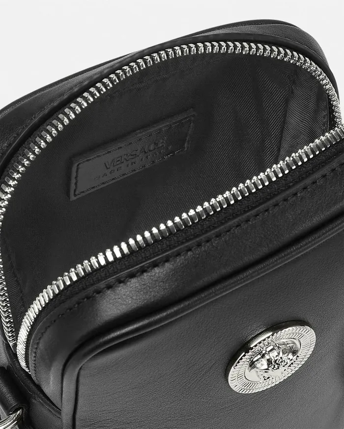 Versace Medusa Biggie Small Crossbody Bag Blacksilver Men Medusa Biggie