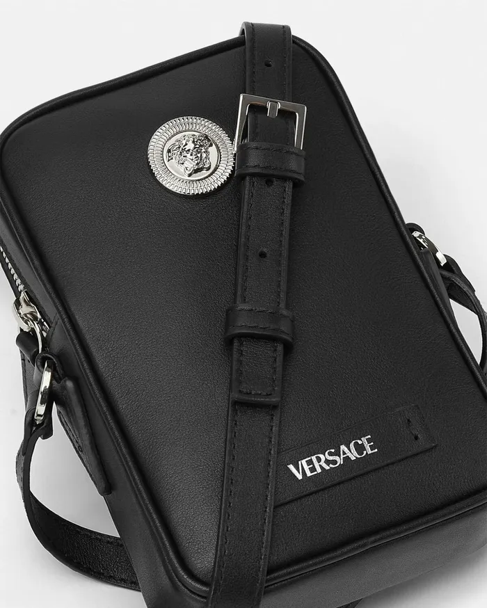 Versace Medusa Biggie Small Crossbody Bag Blacksilver Men Medusa Biggie