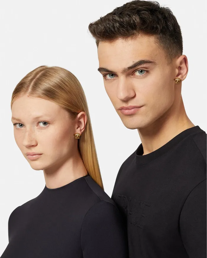 Versace Medusa Head Earrings Gold WomenMen Earrings