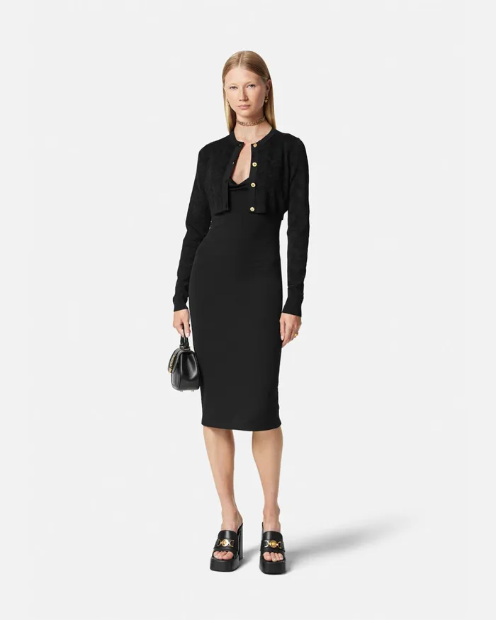 Versace Medusa Midi Dress Black Women Dresses