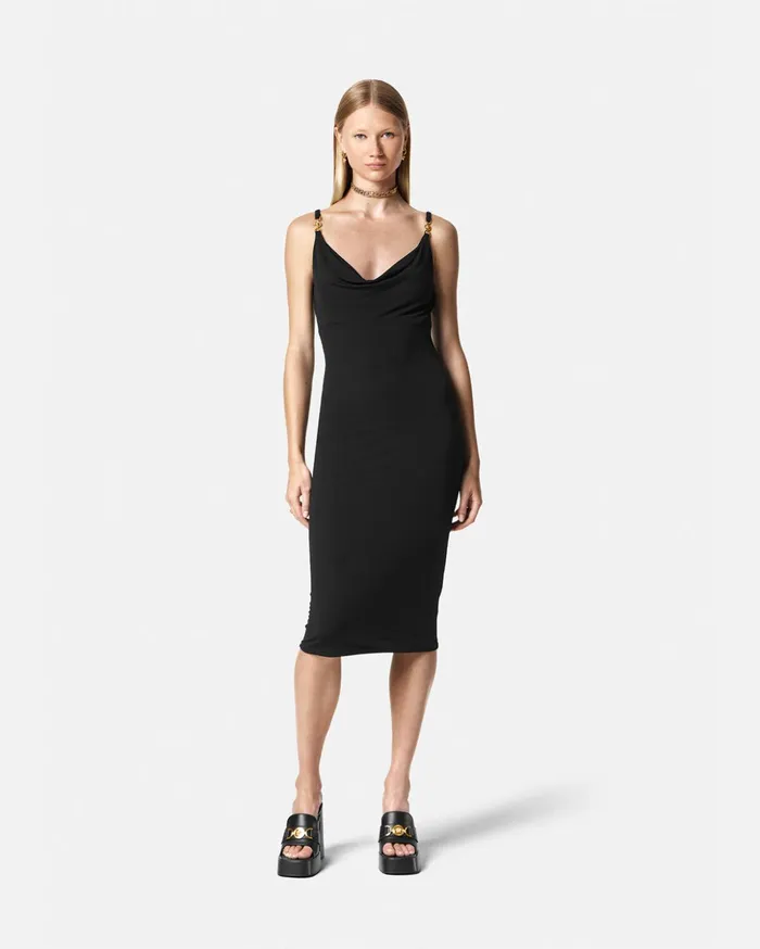 Versace Medusa Midi Dress Black Women Dresses
