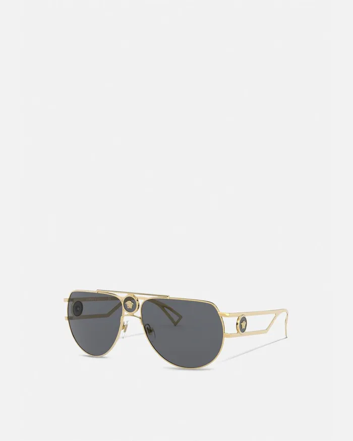 Versace Medusa Pilot Sunglasses Black Men Sunglasses