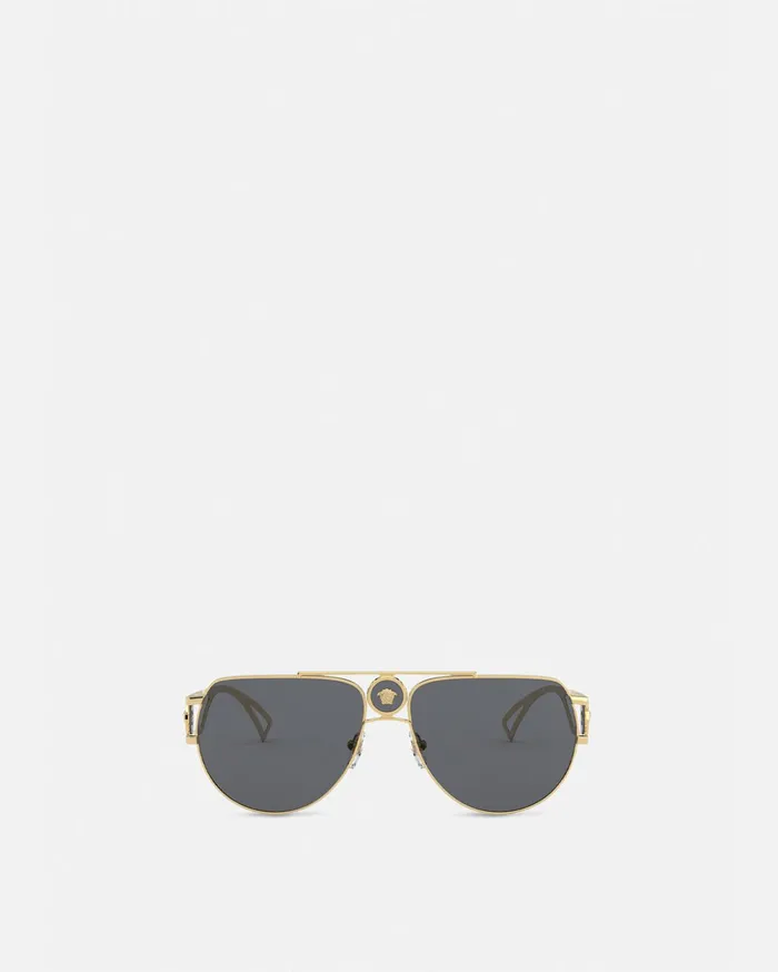 Versace Medusa Pilot Sunglasses Black Men Sunglasses