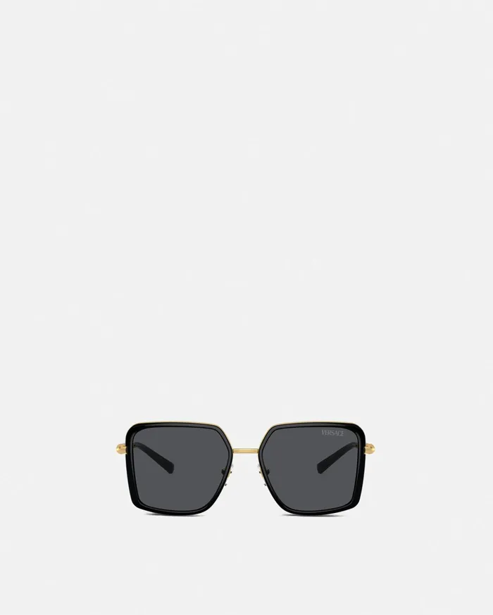 Versace Medusa Roller Squared Sunglasses Blackgold Women Sunglasses