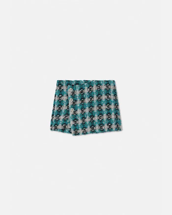 Versace Medusa Tweed Kids Shorts Blue Children Clothing