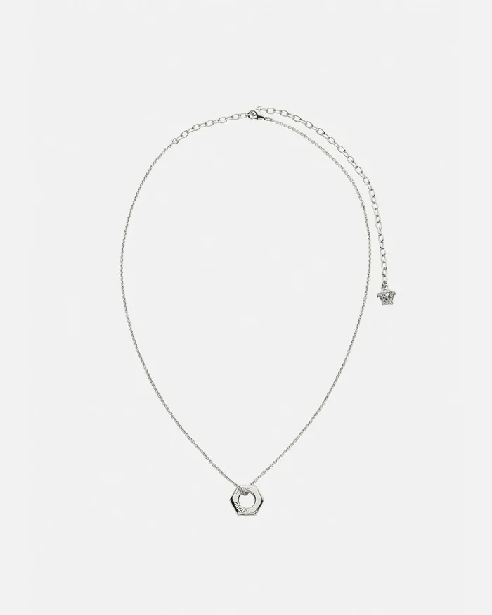 Versace Nuts and Bolts Greca Necklace Silver Men Necklaces