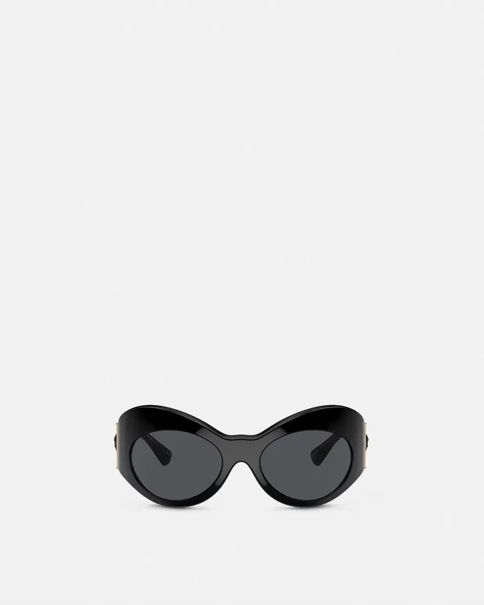 Versace Oval Shield Sunglasses Havana Women Sunglasses