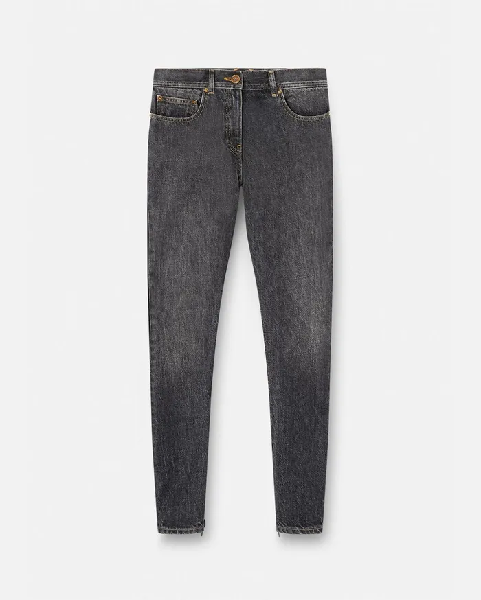 Versace Paneled Skinny Jeans Black Women Denim