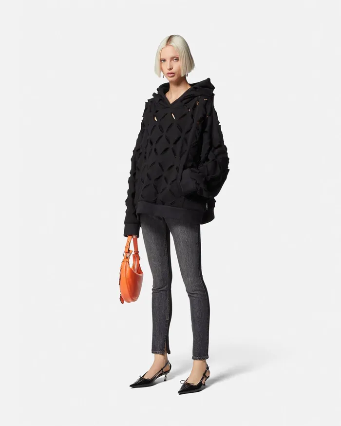 Versace Paneled Skinny Jeans Black Women Denim