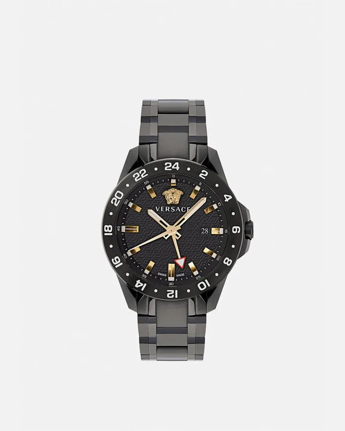 Versace Sport Tech Gmt Watch Black Men Watches