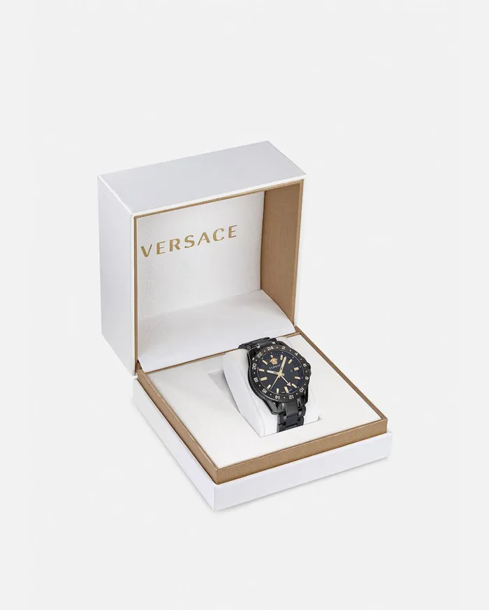 Versace Sport Tech Gmt Watch Black Men Watches
