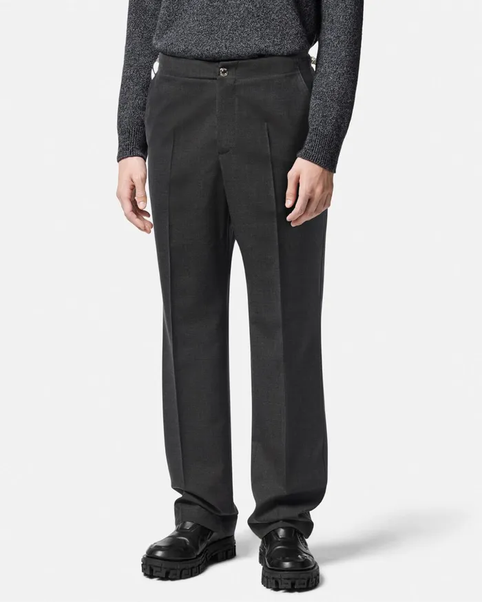 Versace StraightFit Trousers Gray Men Pants and Shorts