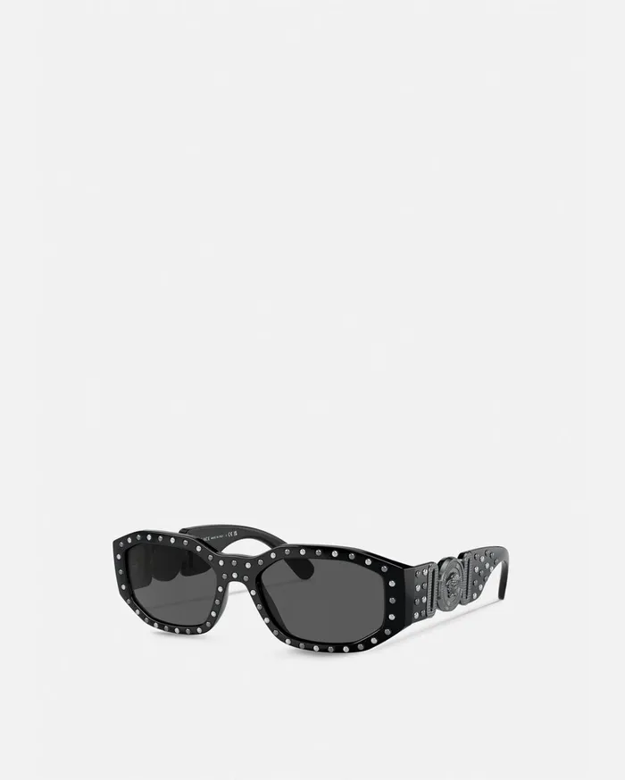 Versace Studded Medusa Biggie Sunglasses Black WomenMen Sunglasses