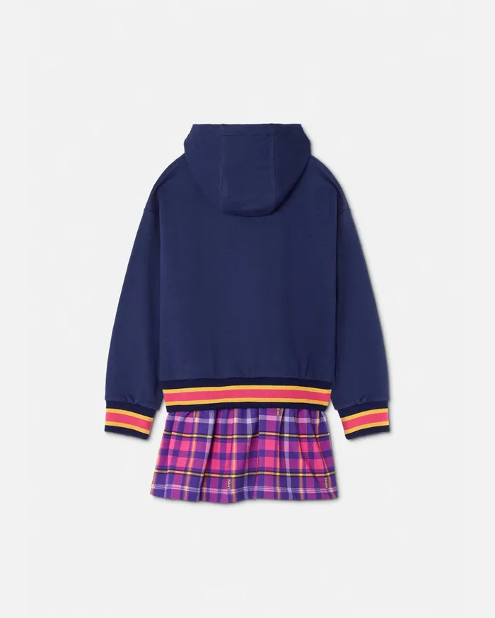 Versace Tartan Kids Sweatshirt Dress Blue Children Clothing