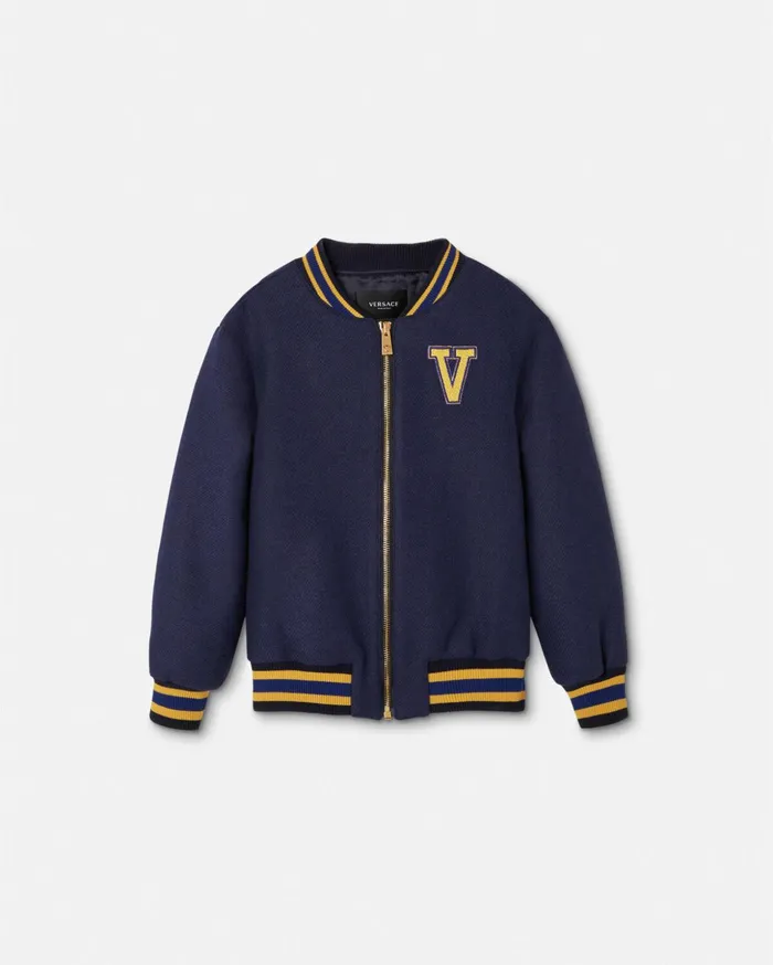 Versace Varsity Versace Logo Kids Jacket Royal Blue Children Clothing