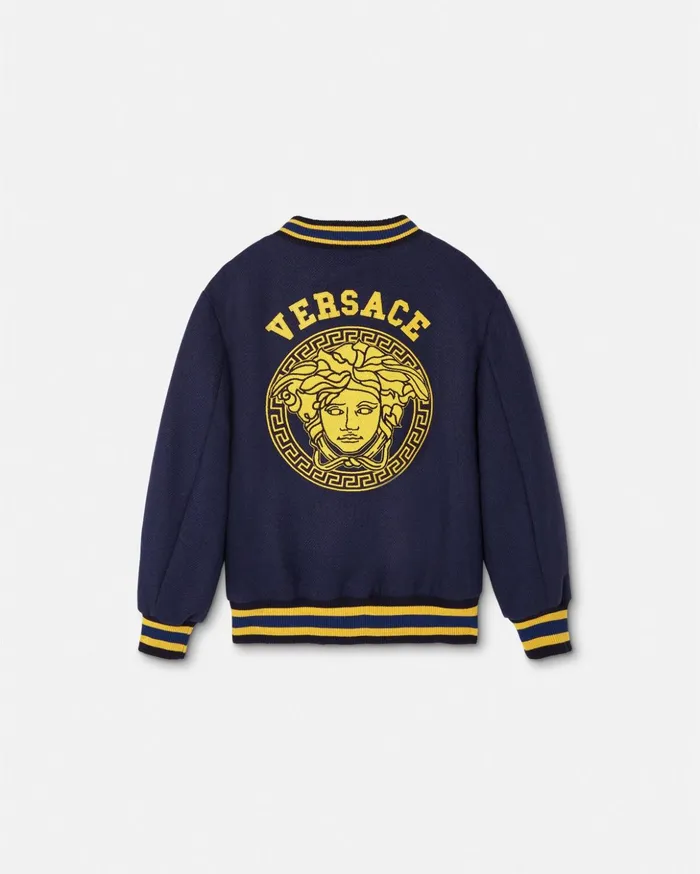 Versace Varsity Versace Logo Kids Jacket Royal Blue Children Clothing