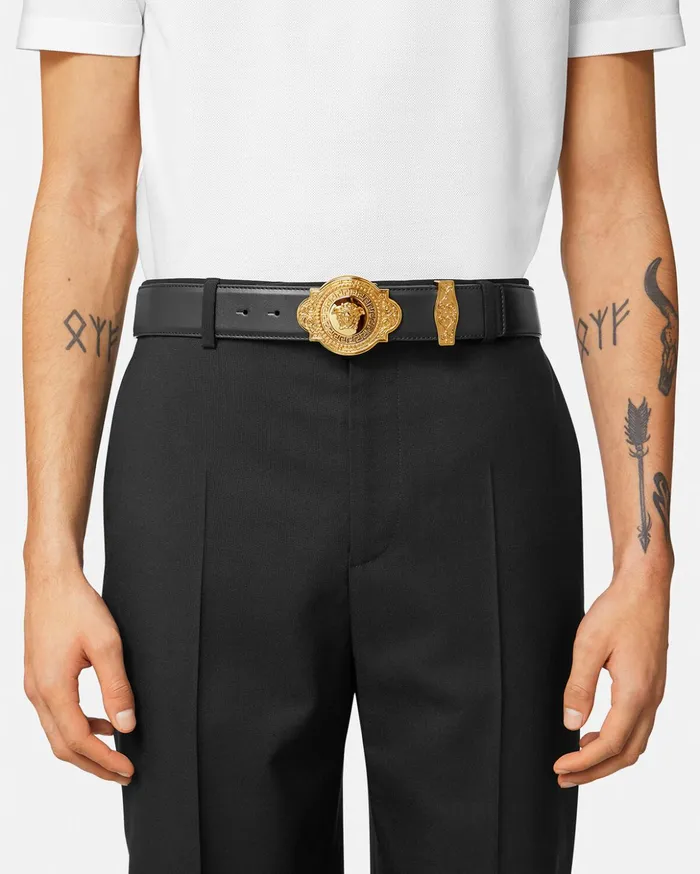 Versace Versace Western Leather Belt Black Men Belts