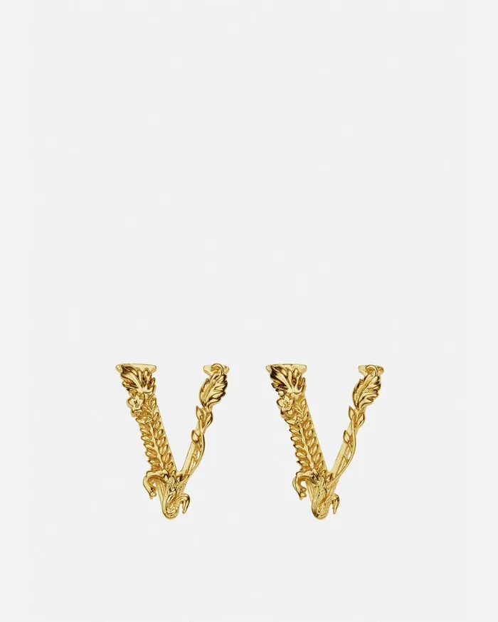 Versace Virtus Stud Earrings Gold WomenMen Earrings