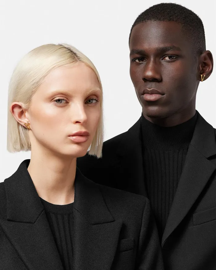 Versace Virtus Stud Earrings Gold WomenMen Earrings