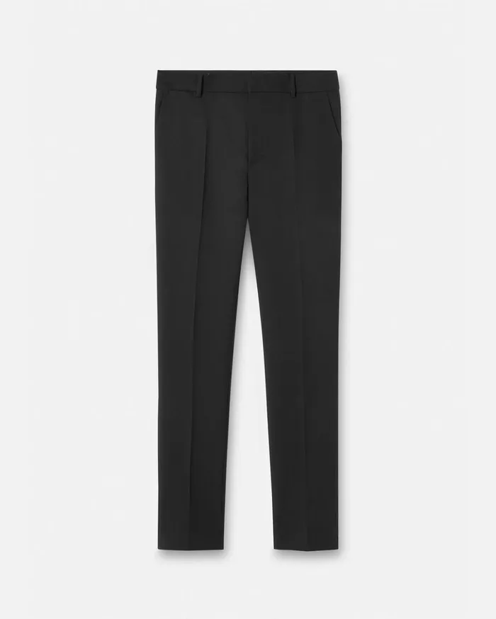 Versace Wool Formal Pants Black Men Blazers and Suits