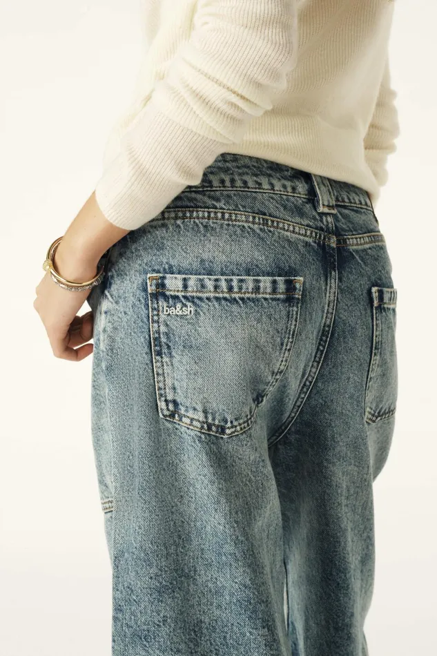 WideLeg Blue Jeans Mellou Blue Women Baandsh Pants and Jeans