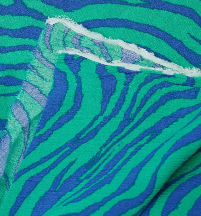 Women 2m Crinkle Viscose Fabric Cut 8211 Blue Print Promod Fabric Cuts And Patterns