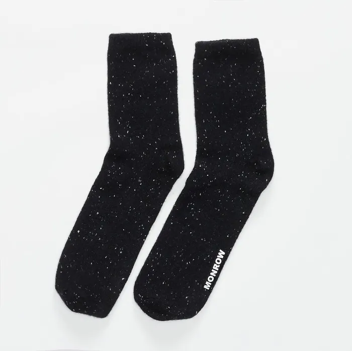 Women Accessories MONROW Cashmere Neps Socks Black