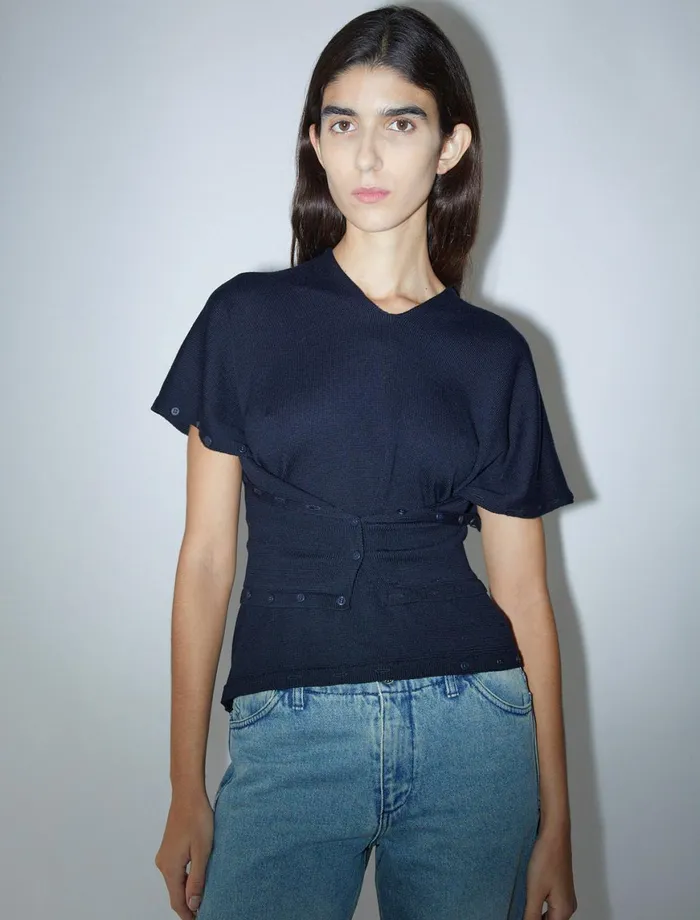 Women Adelina Navy Paloma Wool Tops