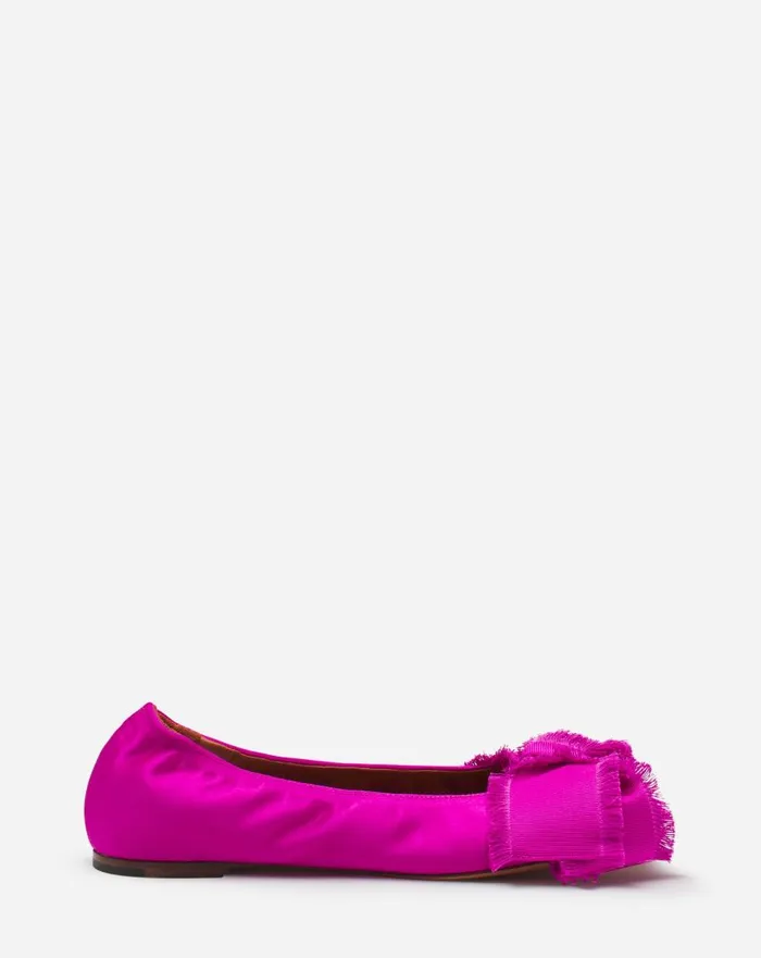 Women Ballerinas Lanvin Ballerina Flat With A Satin Bow Fuchsia