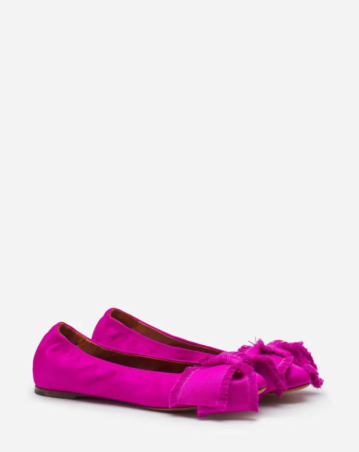 Women Ballerinas Lanvin Ballerina Flat With A Satin Bow Fuchsia Women Ballerinas Lanvin Ballerina Flat With A Satin Bow Fuchsia
