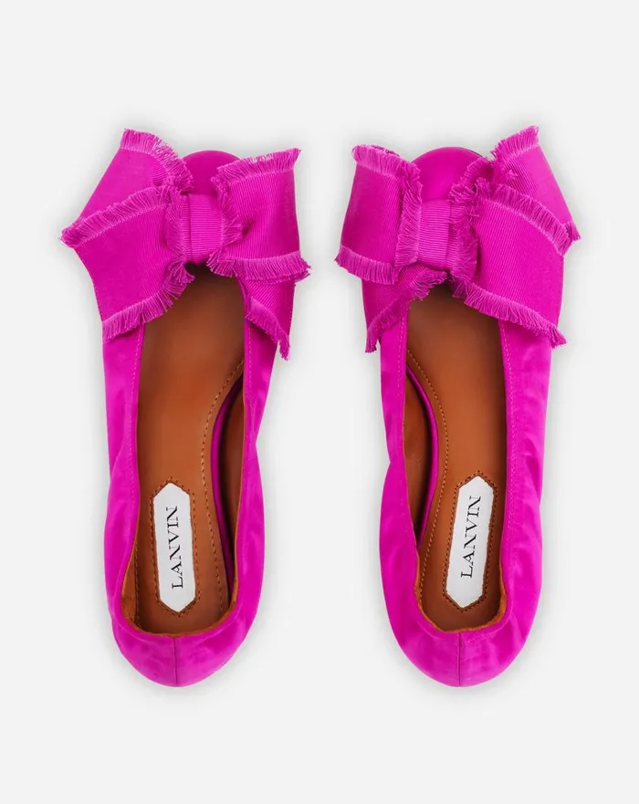 Women Ballerinas Lanvin Ballerina Flat With A Satin Bow Fuchsia Women Ballerinas Lanvin Ballerina Flat With A Satin Bow Fuchsia