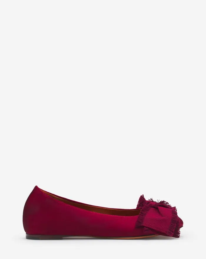 Women Ballerinas Lanvin Ballerina Flat With A Satin Bow Redwood