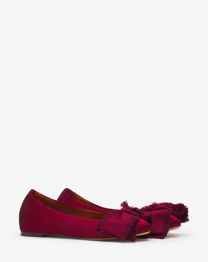 Women Ballerinas Lanvin Ballerina Flat With A Satin Bow Redwood Women Ballerinas Lanvin Ballerina Flat With A Satin Bow Redwood