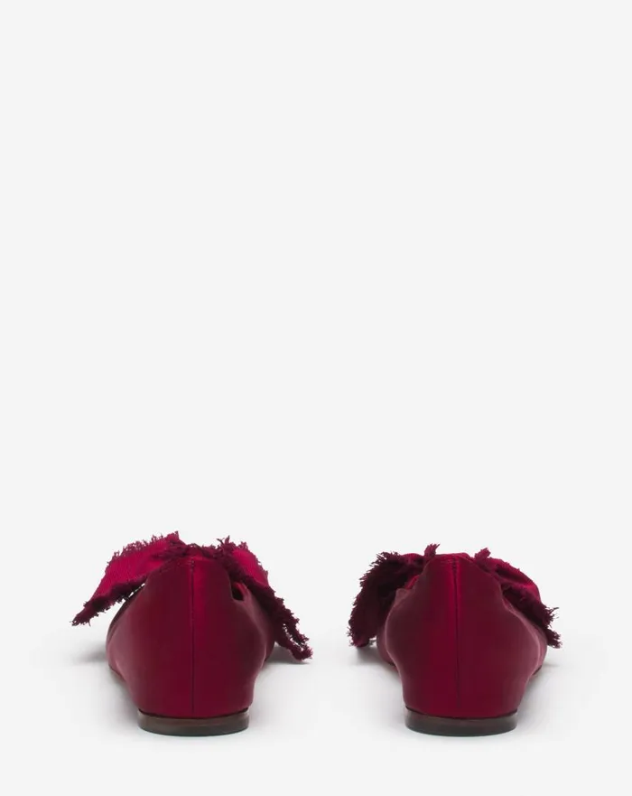 Women Ballerinas Lanvin Ballerina Flat With A Satin Bow Redwood Women Ballerinas Lanvin Ballerina Flat With A Satin Bow Redwood