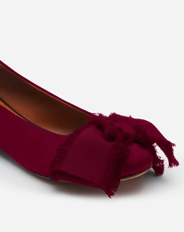 Women Ballerinas Lanvin Ballerina Flat With A Satin Bow Redwood Women Ballerinas Lanvin Ballerina Flat With A Satin Bow Redwood