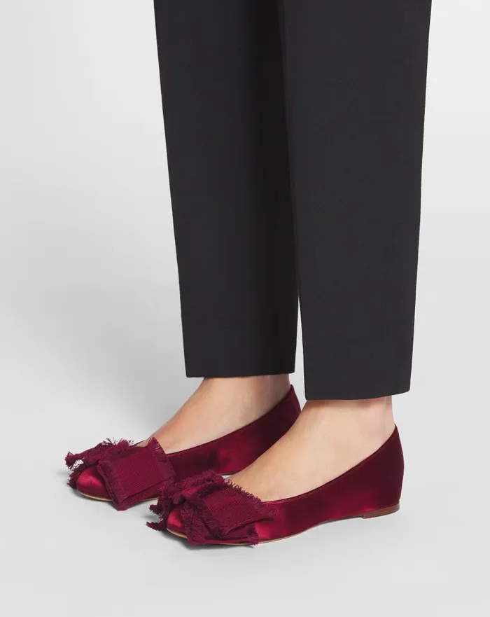 Women Ballerinas Lanvin Ballerina Flat With A Satin Bow Redwood Women Ballerinas Lanvin Ballerina Flat With A Satin Bow Redwood