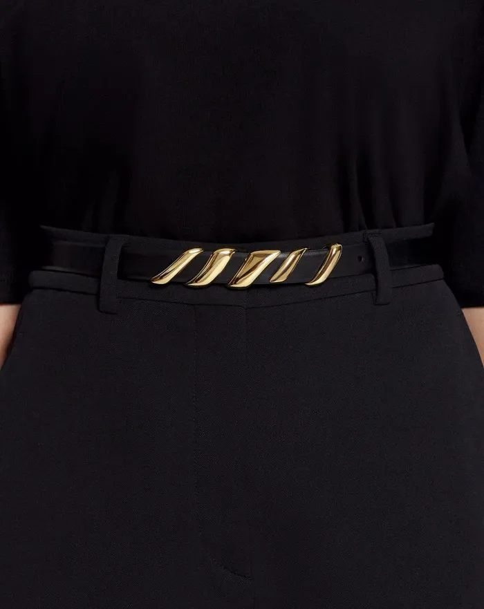 Women Belts Lanvin Mlodie Ribbon Leather Belt Black Women Belts Lanvin Mlodie Ribbon Leather Belt Black
