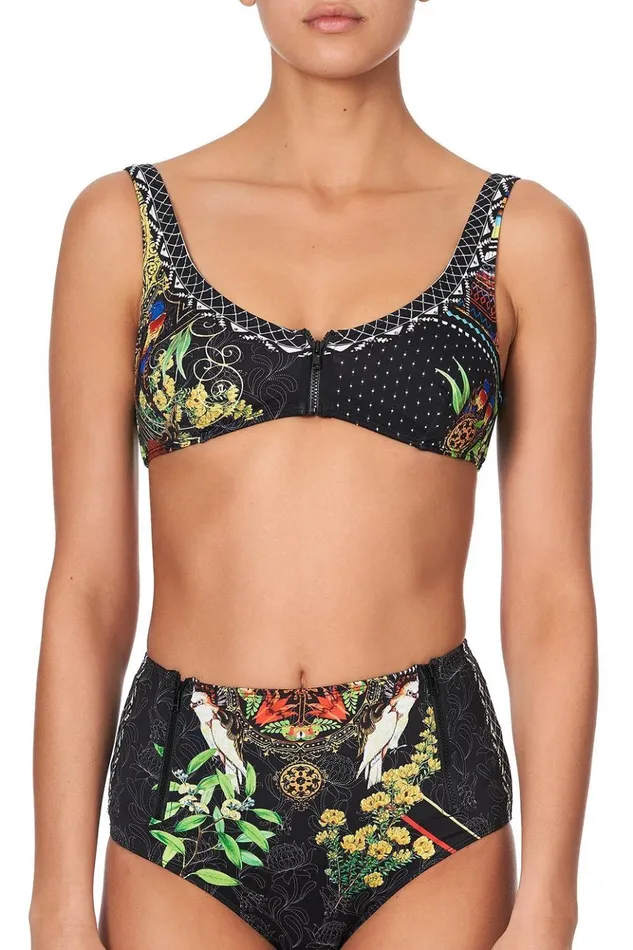 Women Bikinis Camilla Zip Front Crop Bra Blackheath Betty