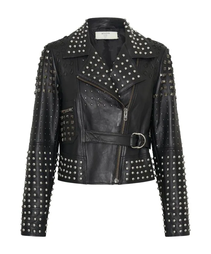 Women BLACK DIAMOND STUDDED LEATHER JACKET One Teaspoon Jackets