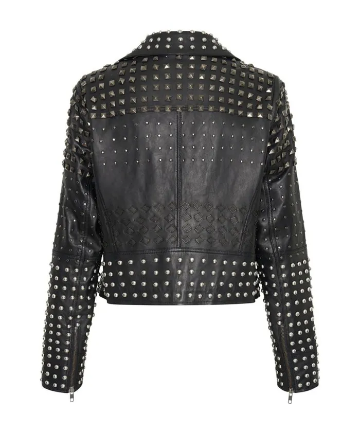 Women BLACK DIAMOND STUDDED LEATHER JACKET One Teaspoon Jackets