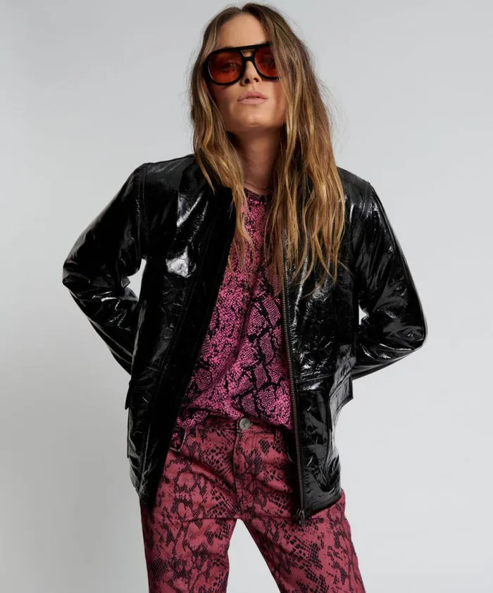 Women BLACK OUT PATENT LEATHER JACKET One Teaspoon Jackets