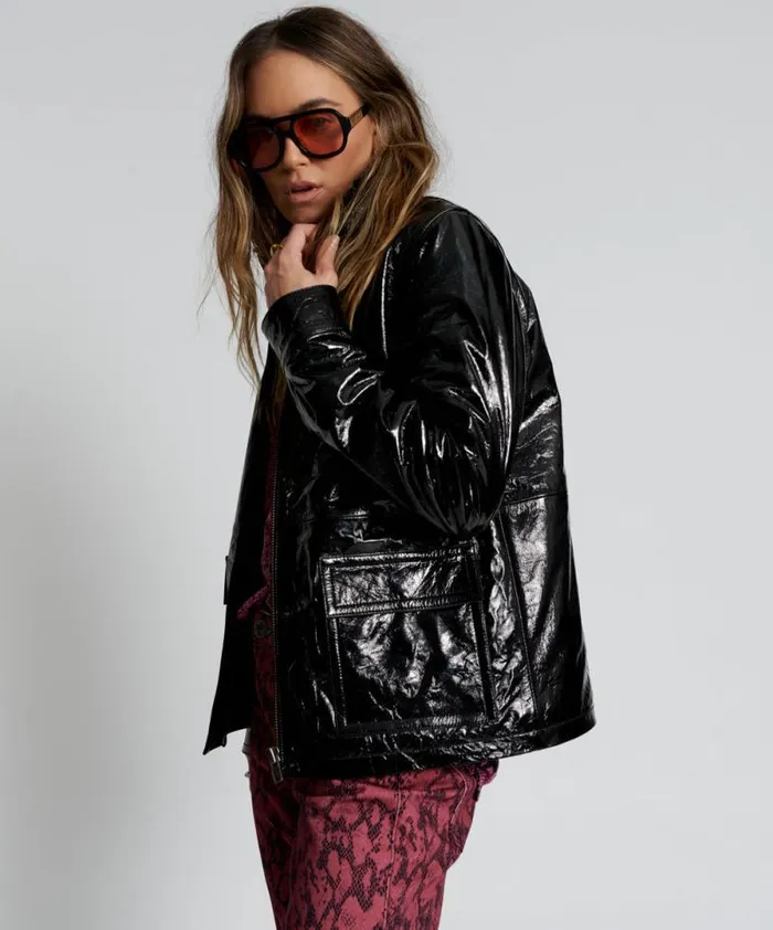 Women BLACK OUT PATENT LEATHER JACKET One Teaspoon Jackets