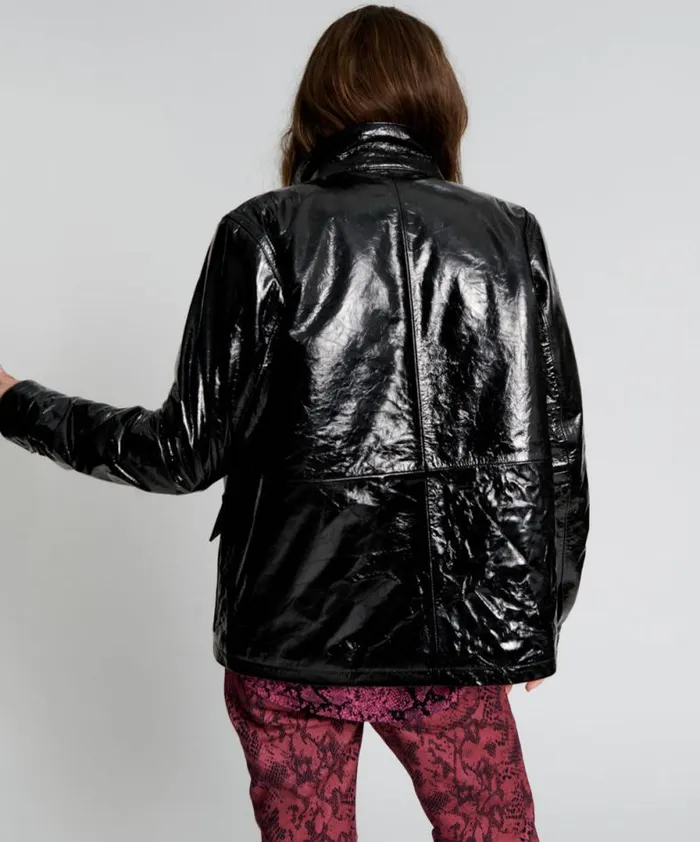 Women BLACK OUT PATENT LEATHER JACKET One Teaspoon Jackets