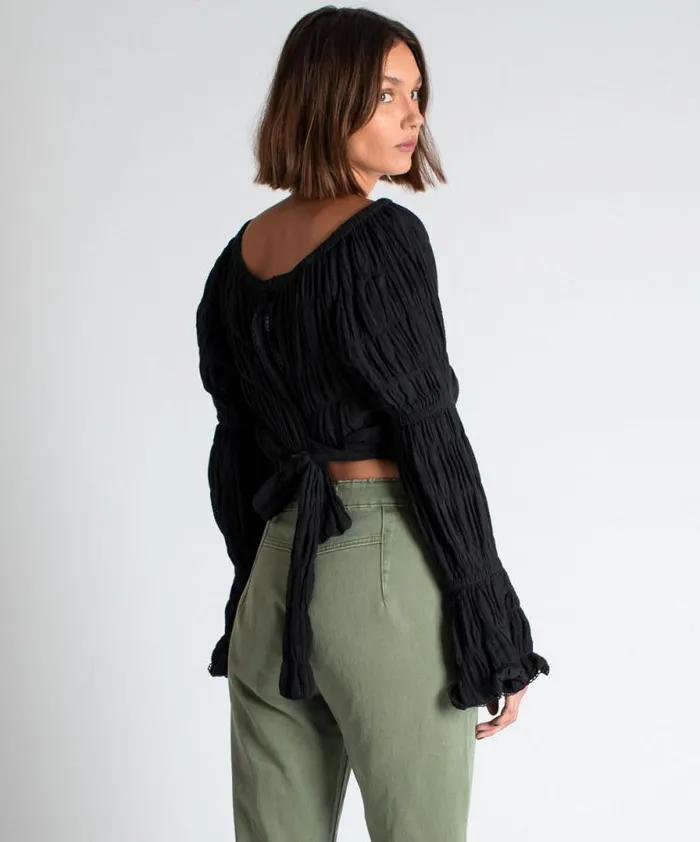 Women BLACK SUMMER NIGHTS CROP One Teaspoon Tops