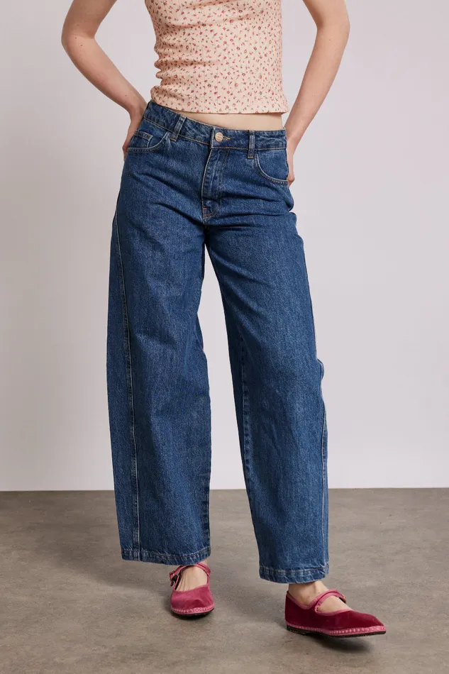 Women Bottoms Damson Madder Dion Jean 8211 Washed Blue