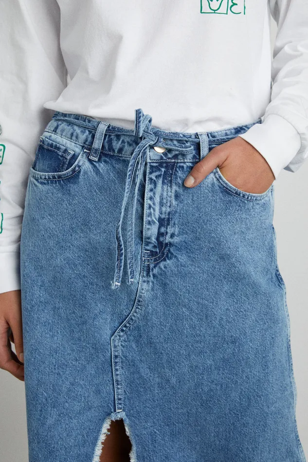 Women Bottoms Damson Madder Kaia Denim Maxi Skirt